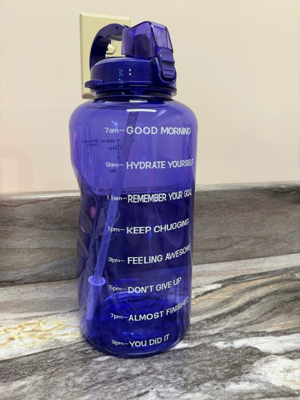 Hydration Motivational Water Bottle - Blue